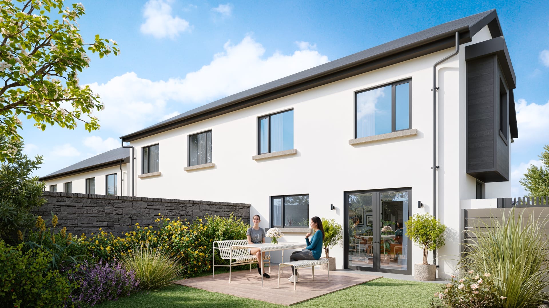 Rear garden and terrace — architectural visualisation